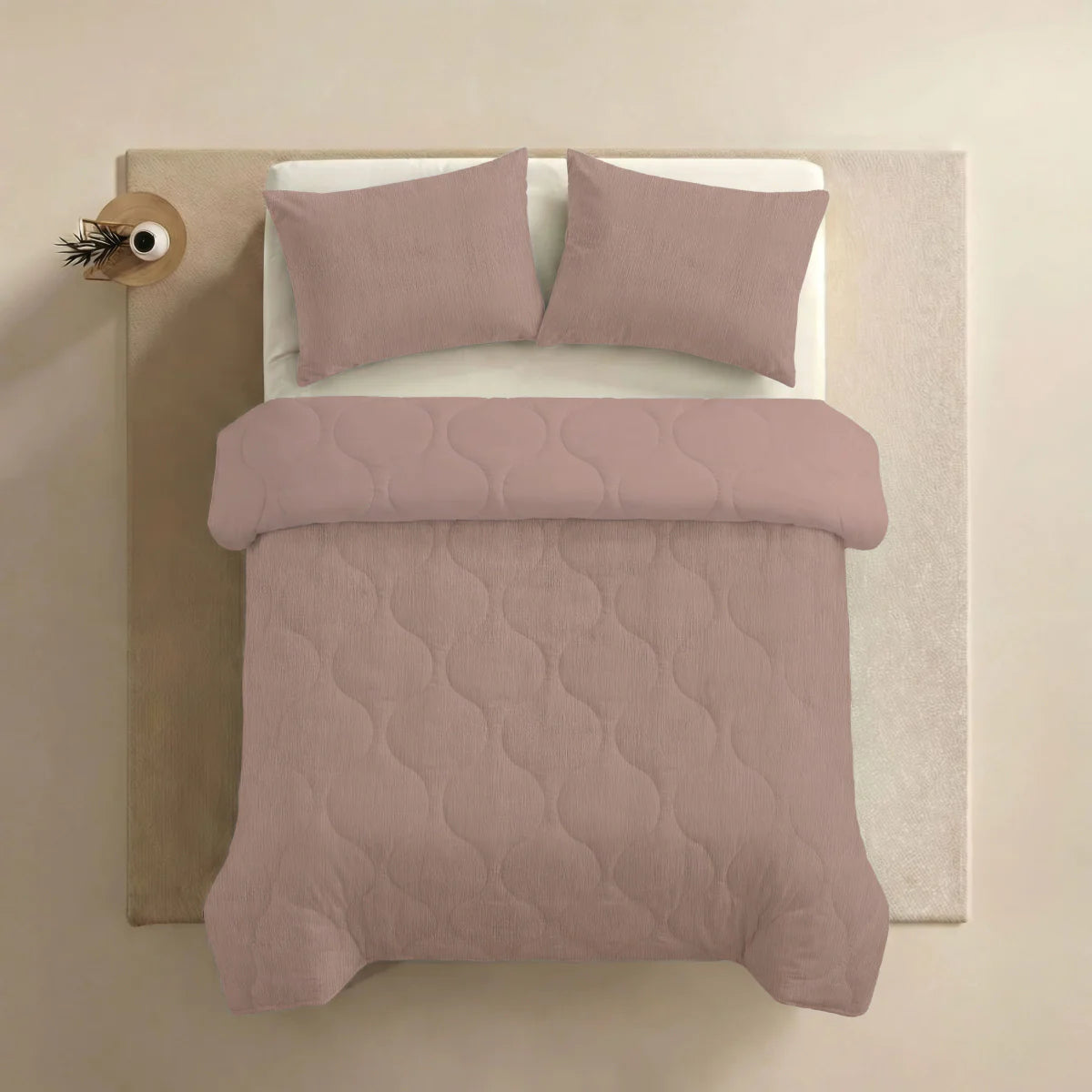 Zelesta Special Seersucker Kissenbezug-Set, 2 Stück – Puderrosa