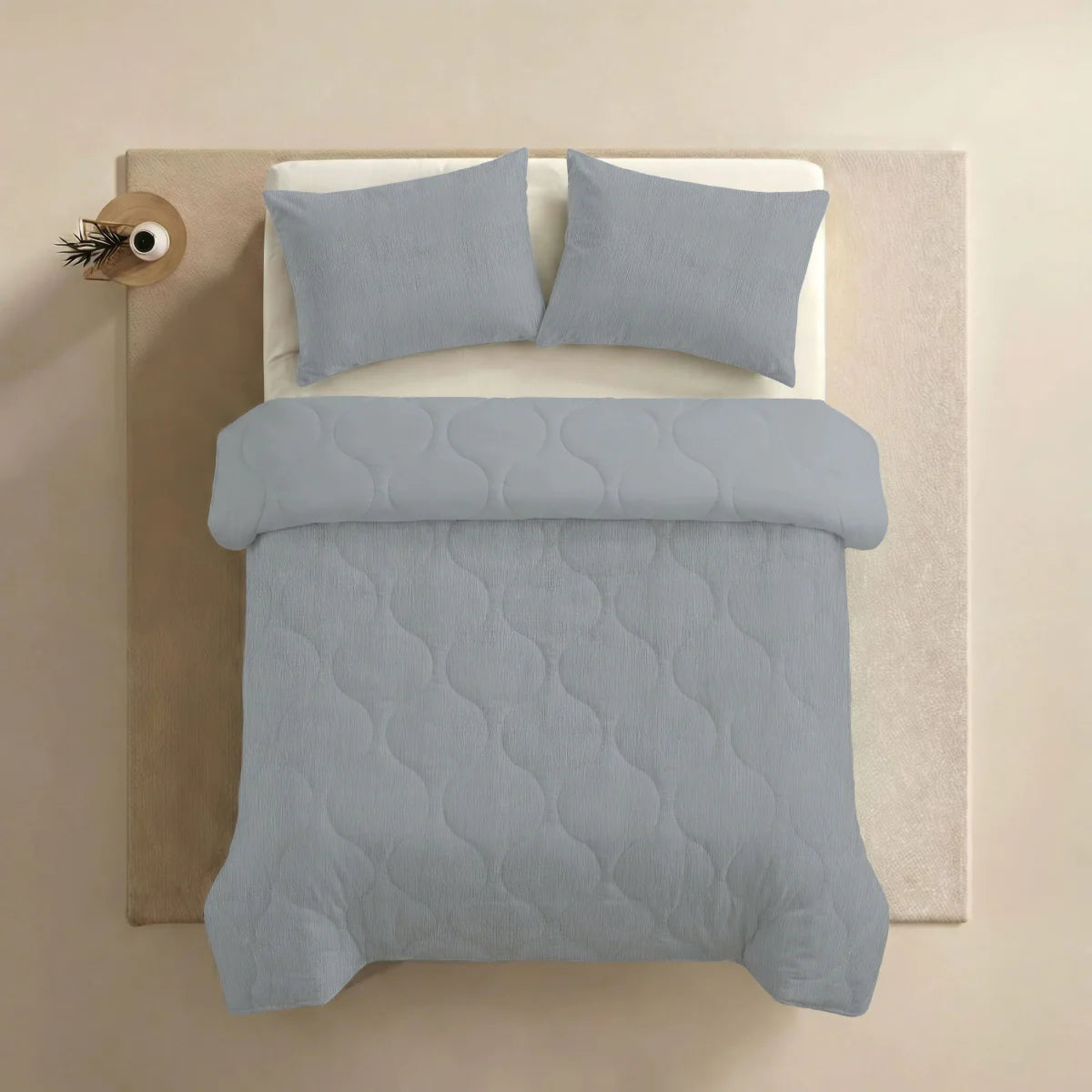 Zelesta Special Seersucker Kissenbezug-Set von 2 - Pearlescent Blau