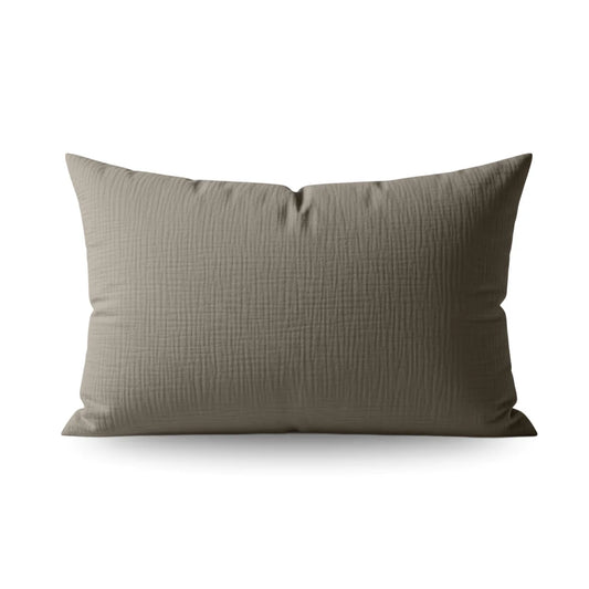 Zelesta Special Teddy Baumwoll-Musselin Kissenbezug Set mit 2 Stück – Taupe