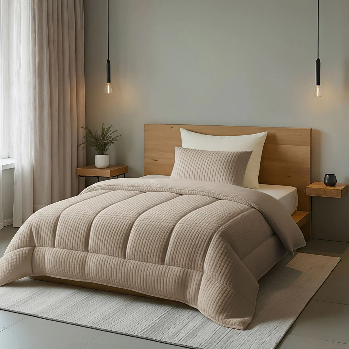 Zelesta Special Teddy Karo Bettdecke - Taupe