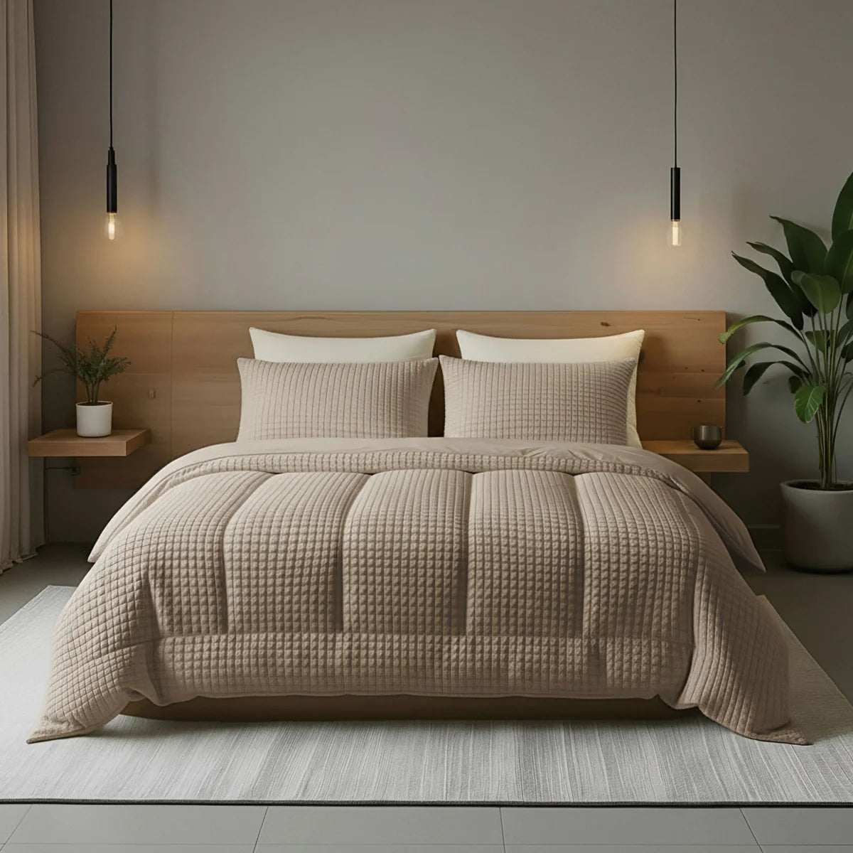 Zelesta Special Teddy Karo Bettdecke - Taupe