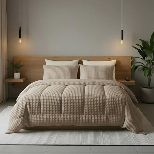 Zelesta Special Teddy Karo Bettdecke - Taupe