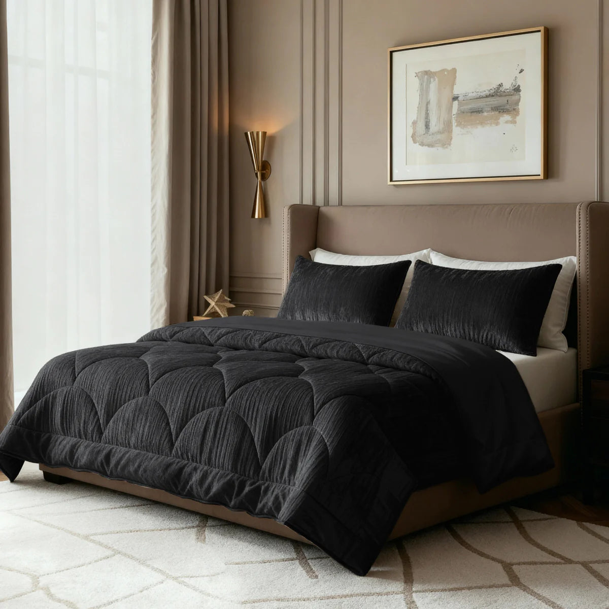 Zelesta Special Velvet Chic Bettdecke – Schwarz