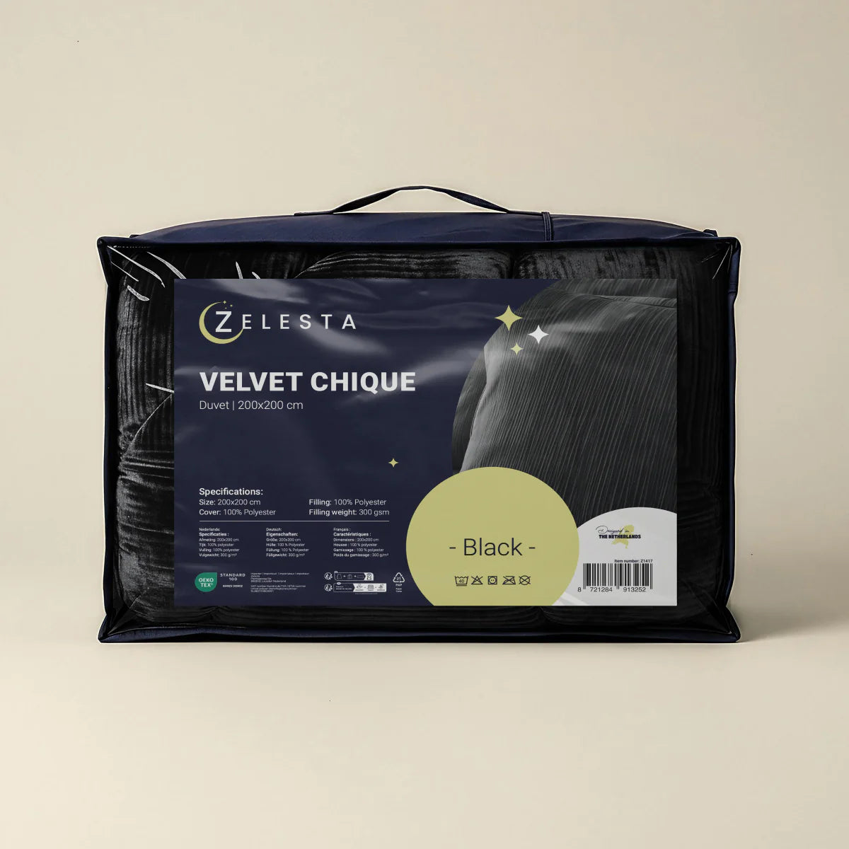 Zelesta Special Velvet Chic Bettdecke – Schwarz