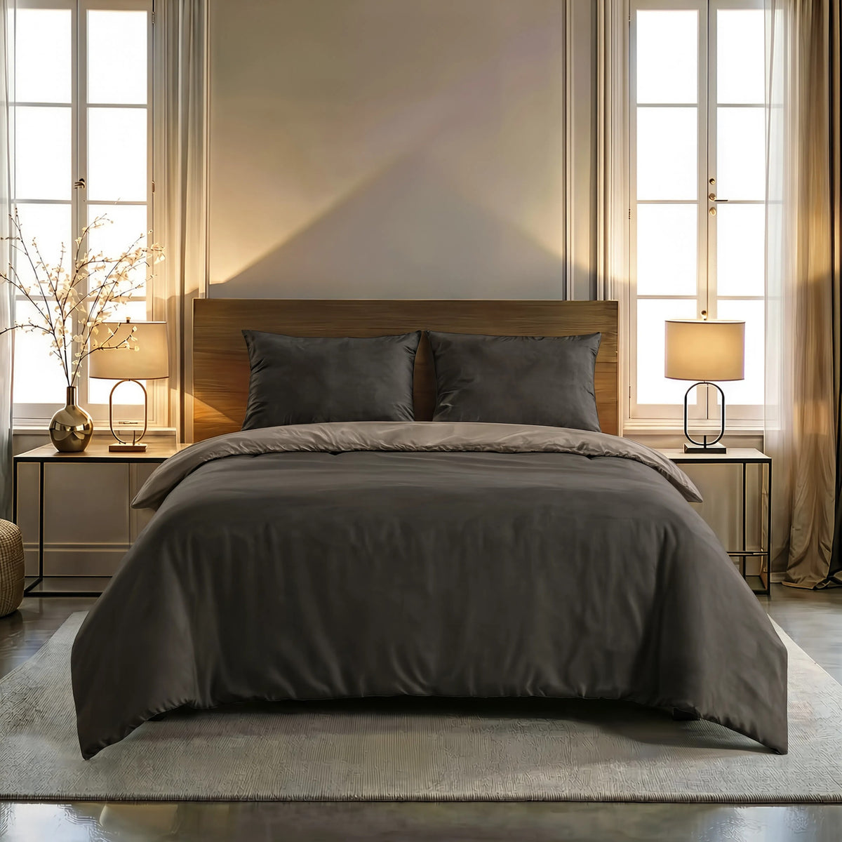 Zelesta Pure Duo Seamless Cotton Duvet - Black & Anthracite