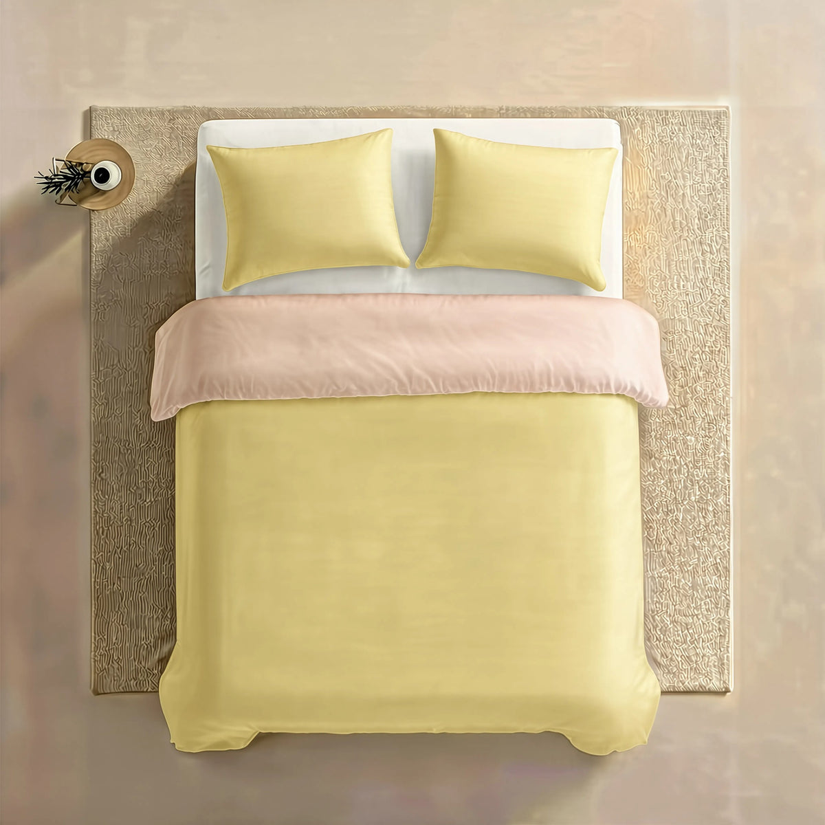 Zelesta Pure Duo Seamless Cotton Duvet - Pink & Yellow